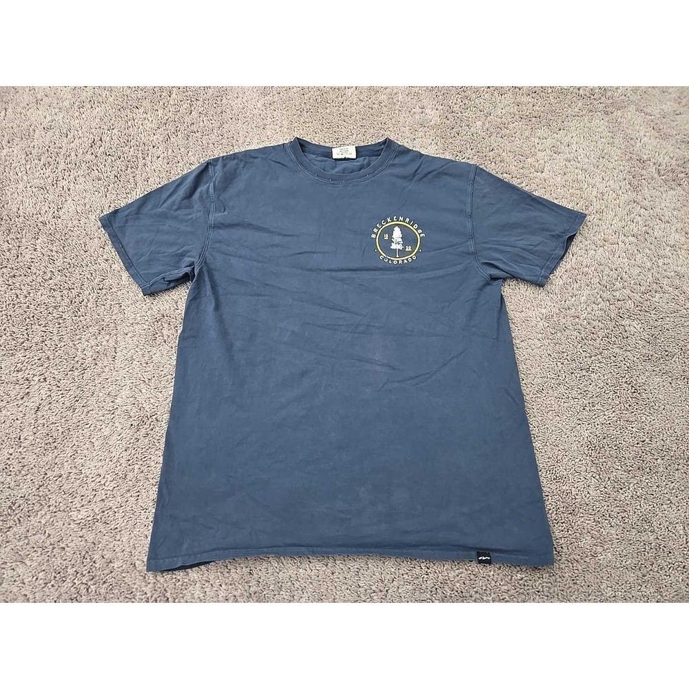 Breckenridge Colorado‎ T Shirt Mens L Short Sleeve Techstyles Blue Made in USA